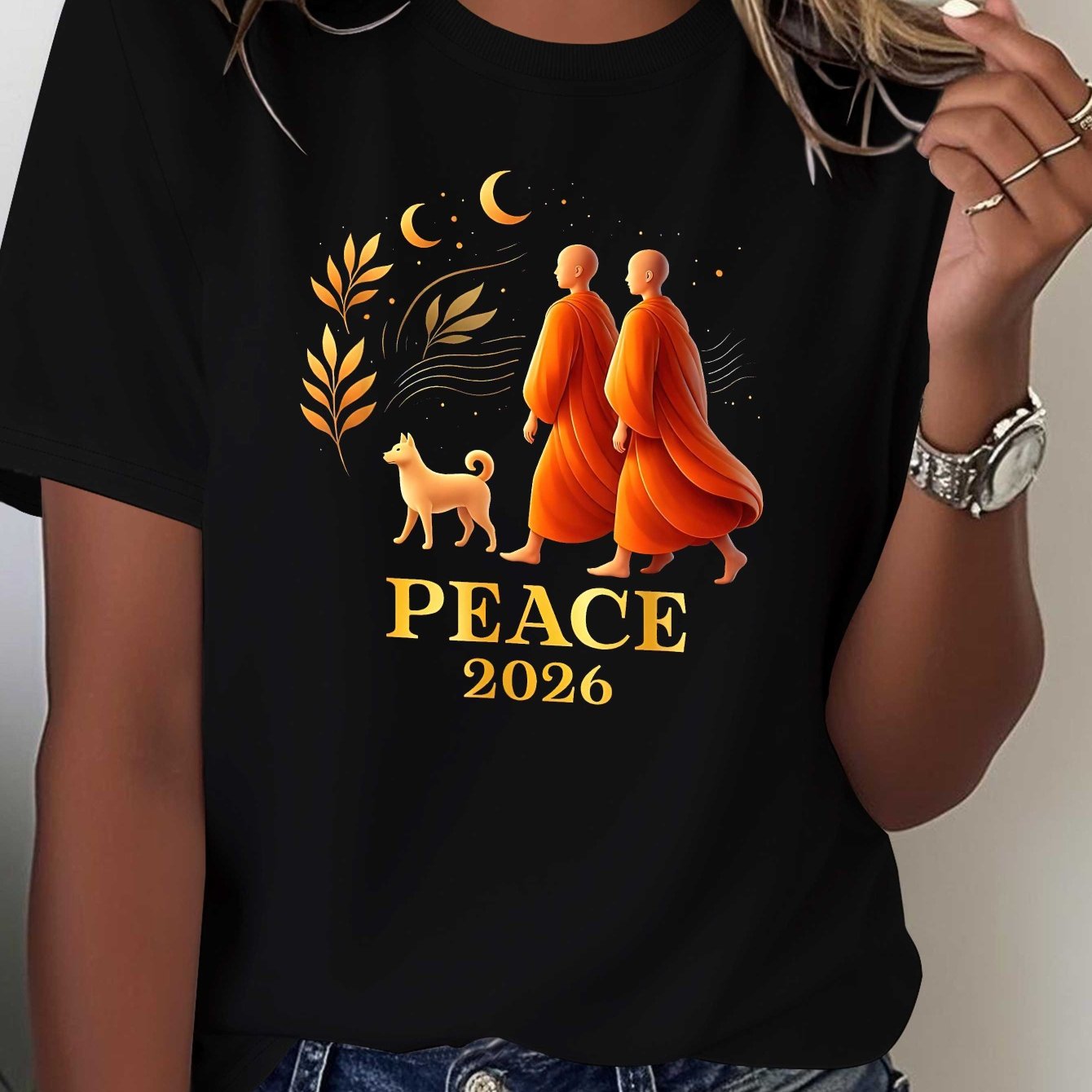 Women’s “Peace” Summer Printed T-Shirt