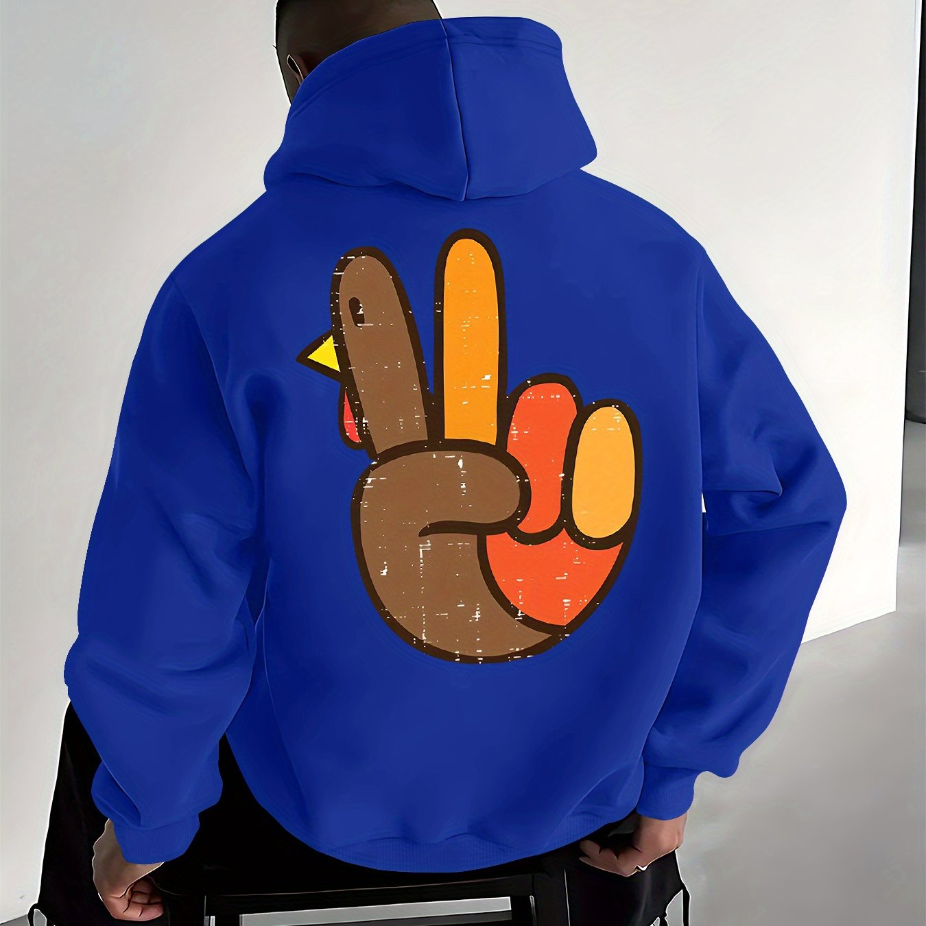 Men’s Kangaroo Pocket Peace Graphic Hoodie
