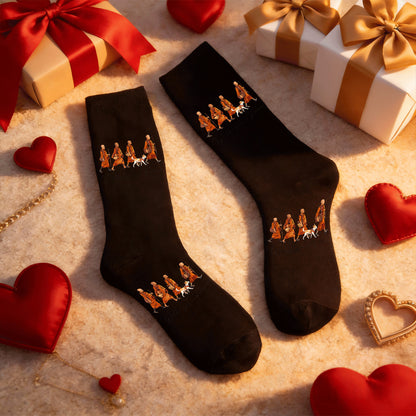 Peace Walking Monks and Aloka  Socks