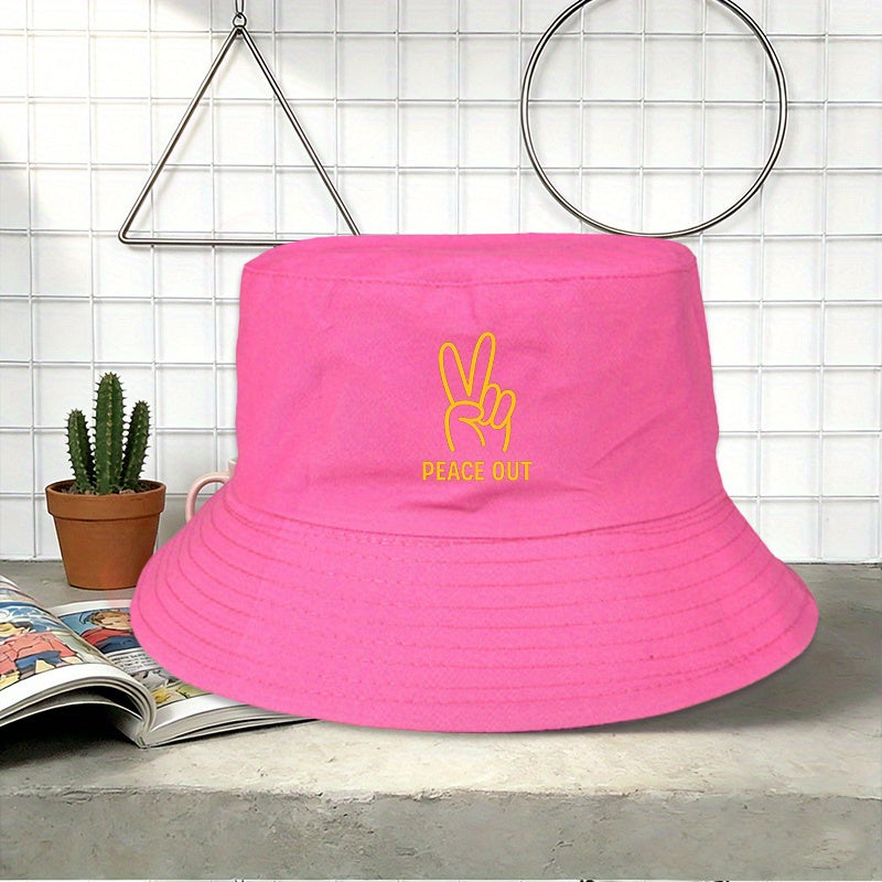 PEACE OUT Printed Outdoor Fisherman Cap