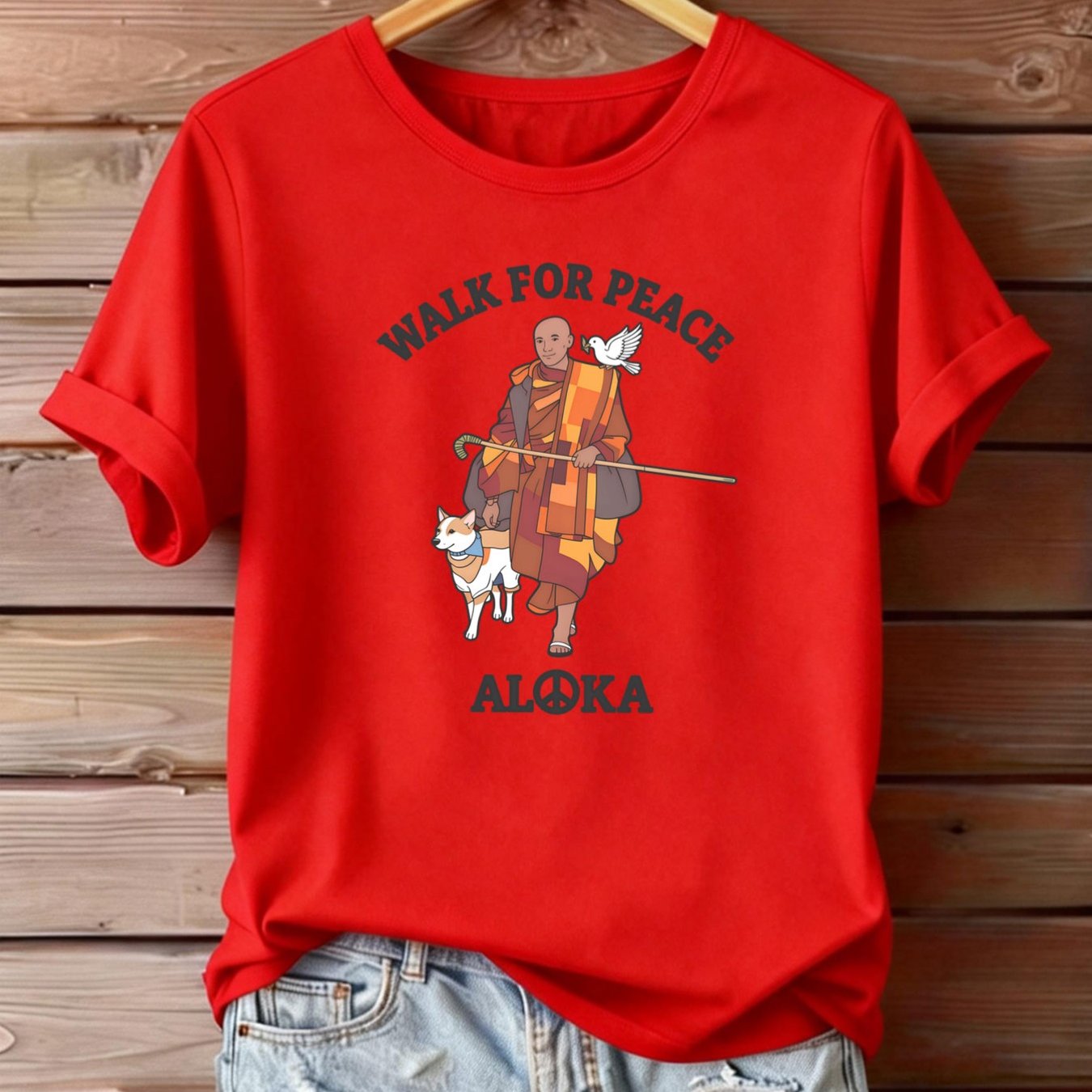 Women’s Plus Size Casual T-Shirt – Monk & Dog Motif