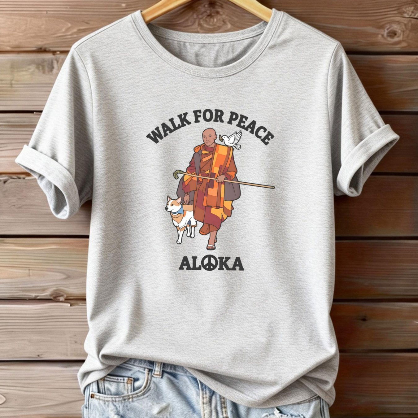 Women’s Plus Size Casual T-Shirt – Monk & Dog Motif