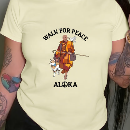 Women’s Peaceful Monks & Aloka Dogs Graphic T-Shirt