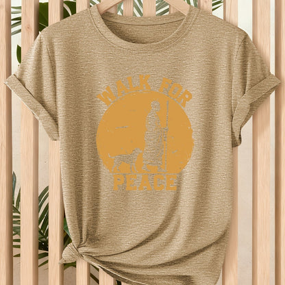 Women’s Vintage “Walk for Peace” Dog Graphic T-Shirt