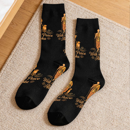 Walk Through The Peace Monks with Aloka Dog Socks