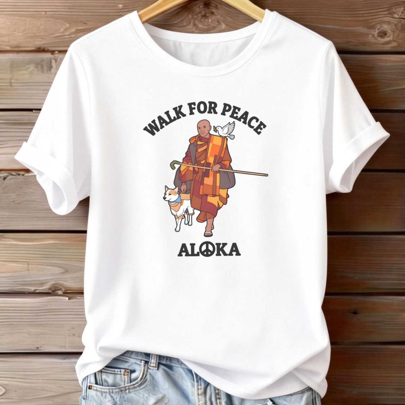 Women’s Plus Size Casual T-Shirt – Monk & Dog Motif