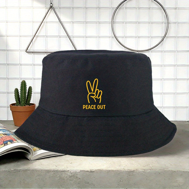 PEACE OUT Printed Outdoor Fisherman Cap