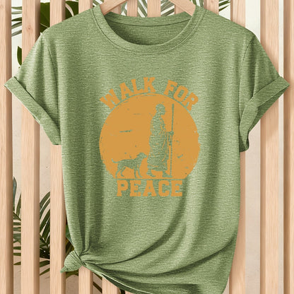 Women’s Vintage “Walk for Peace” Dog Graphic T-Shirt