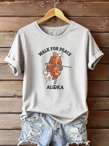 Women’s Plus Size Casual T-Shirt – Monk & Dog Motif
