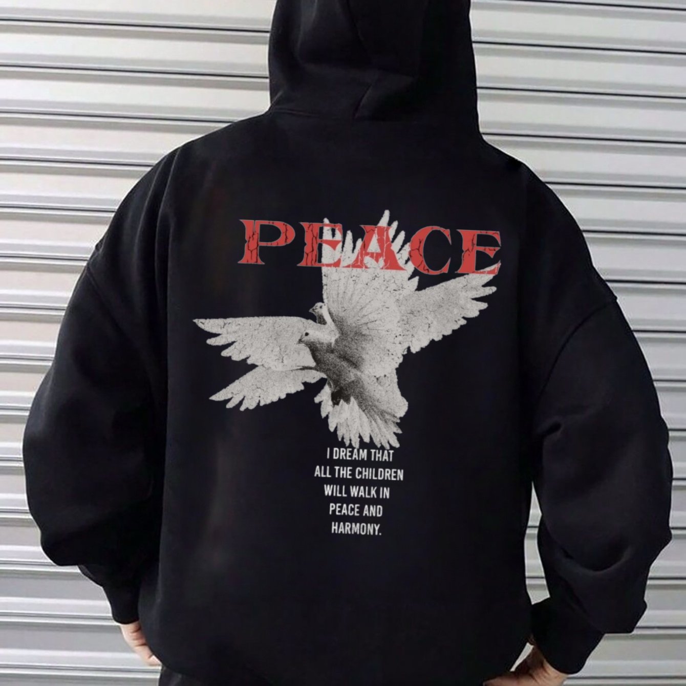 Men’s Loose Fit Pigeon Print Hoodie