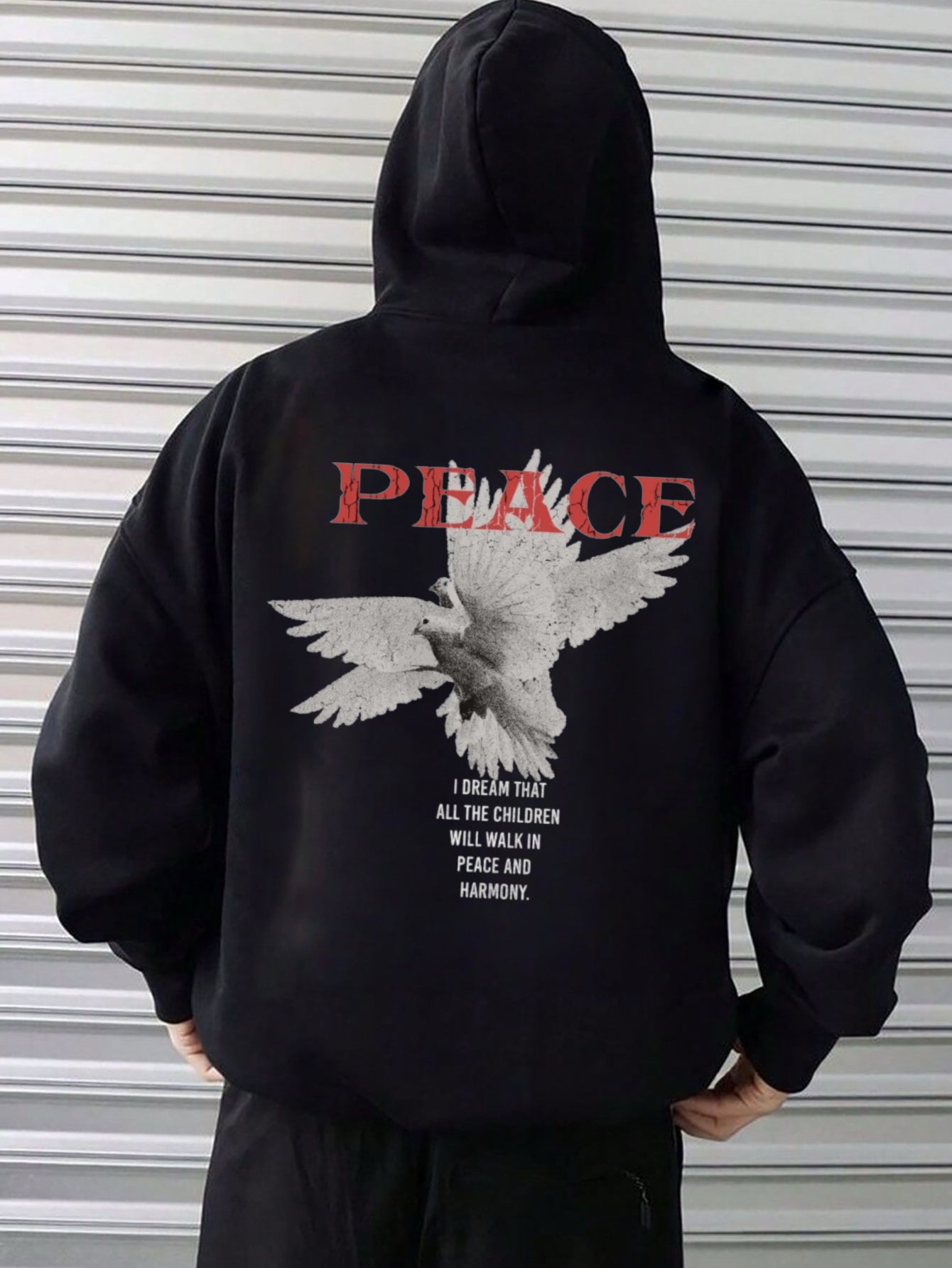 Men’s Loose Fit Pigeon Print Hoodie