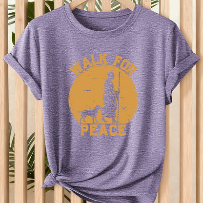 Women’s Vintage “Walk for Peace” Dog Graphic T-Shirt