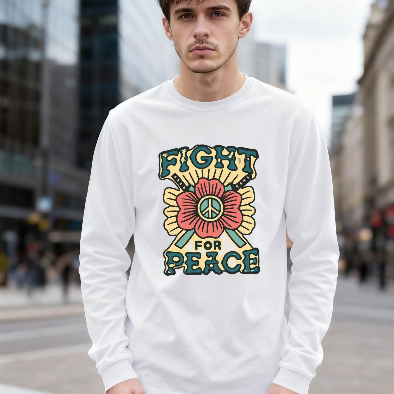Long Sleeve Men’s Fight for Peace T-Shirt