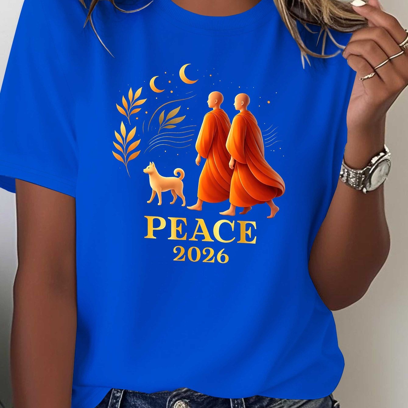 Women’s “Peace” Summer Printed T-Shirt