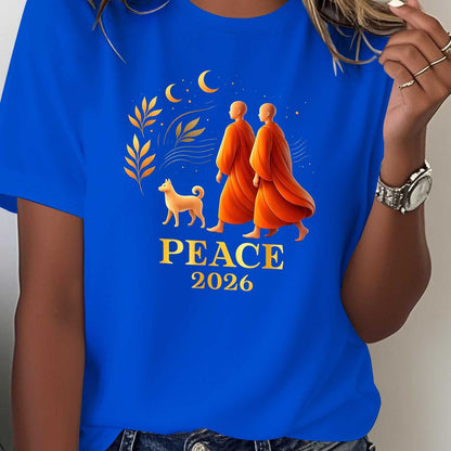 Women’s “Peace” Summer Printed T-Shirt