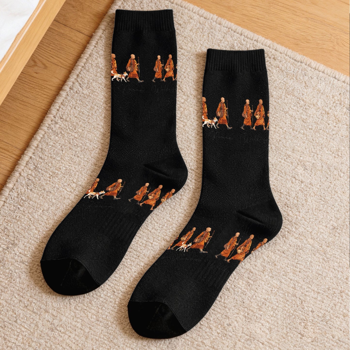 Peace Walking Monks and Aloka  Socks