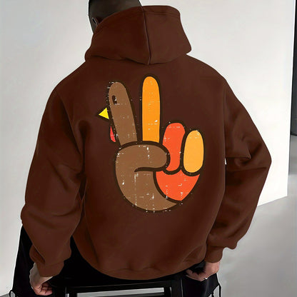 Men’s Kangaroo Pocket Peace Graphic Hoodie