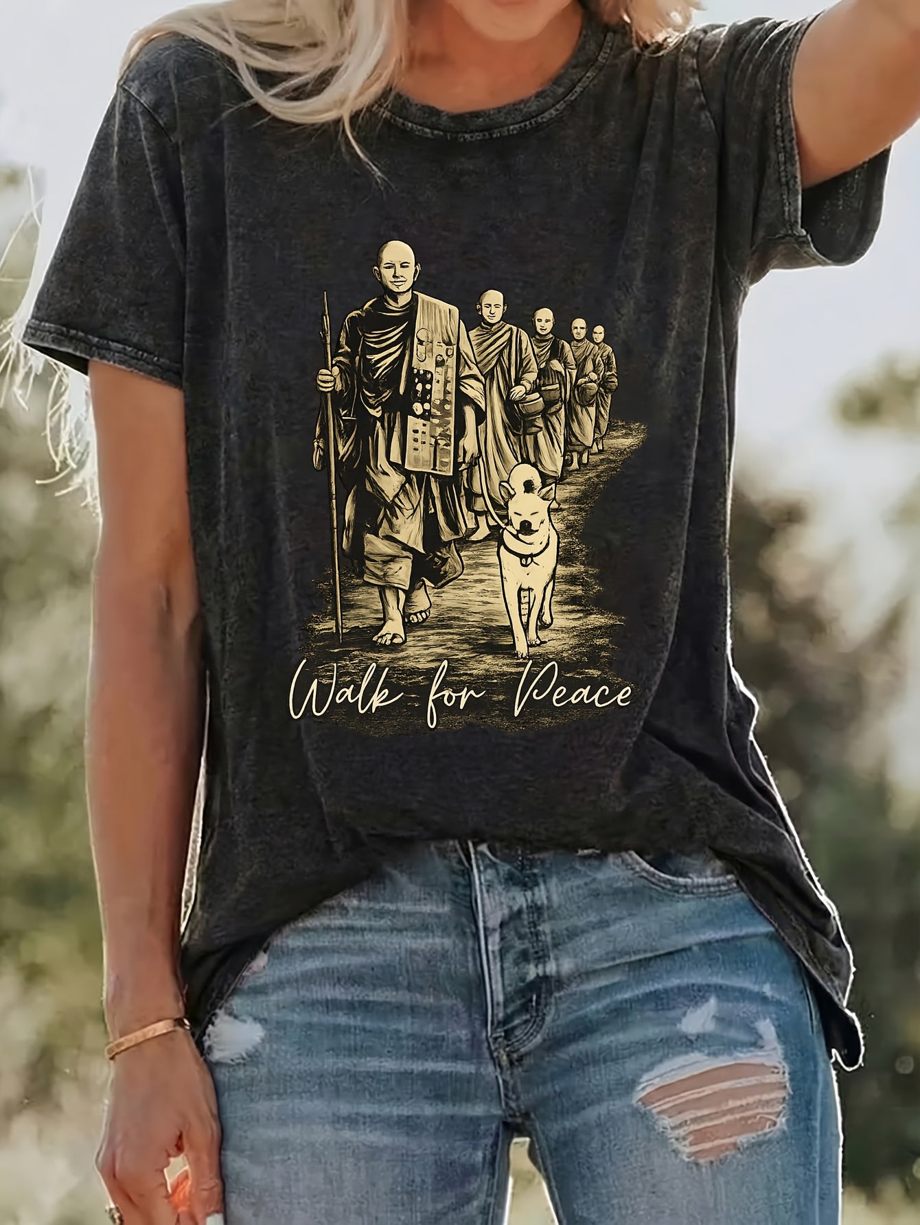 Women’s “Walk for Peace” Casual Short Sleeve T-Shirt