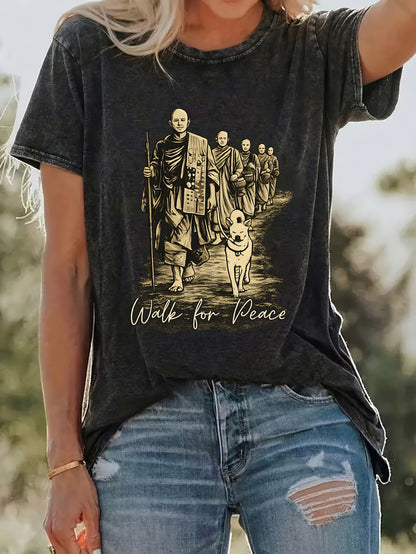 Women’s “Walk for Peace” Casual Short Sleeve T-Shirt