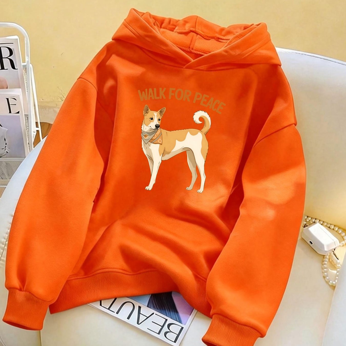 Fashionable Dog Print Women’s Casual Hoodie