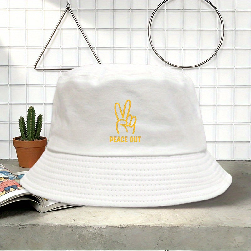 PEACE OUT Printed Outdoor Fisherman Cap