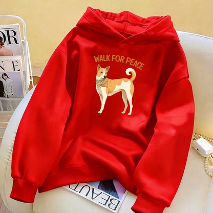 Fashionable Dog Print Women’s Casual Hoodie