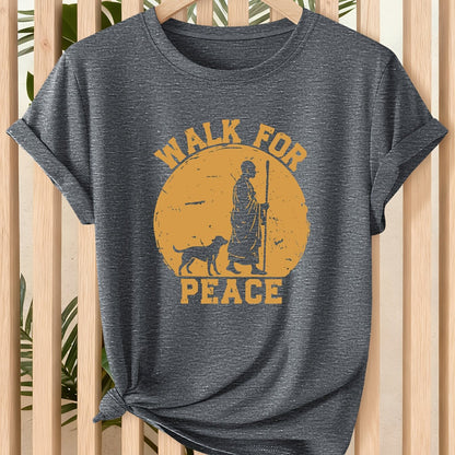 Women’s Vintage “Walk for Peace” Dog Graphic T-Shirt