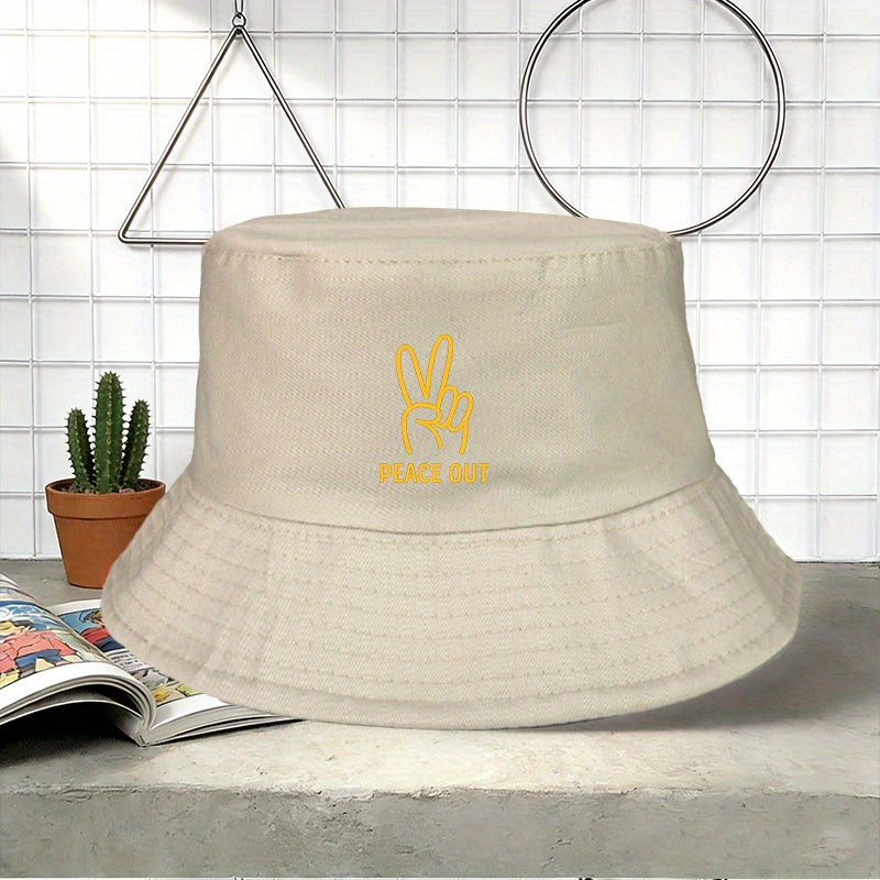PEACE OUT Printed Outdoor Fisherman Cap