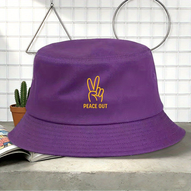 PEACE OUT Printed Outdoor Fisherman Cap