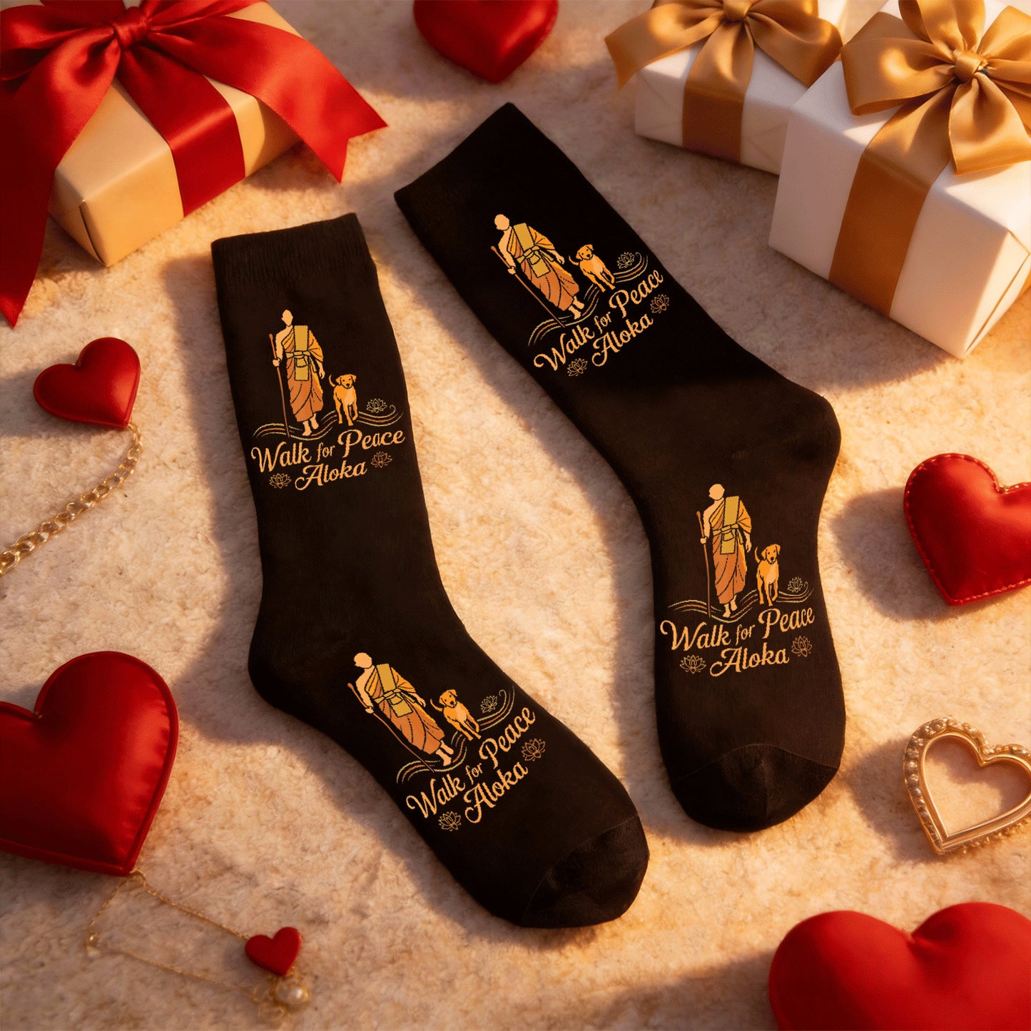 Walk Through The Peace Monks with Aloka Dog Socks