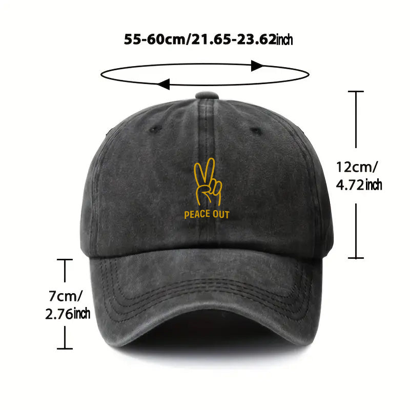 Street Style “Peace Out” Graphic Hat