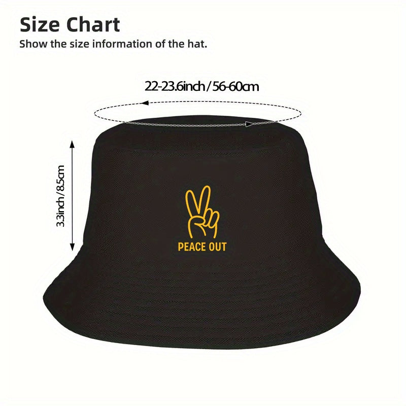 PEACE OUT Printed Outdoor Fisherman Cap