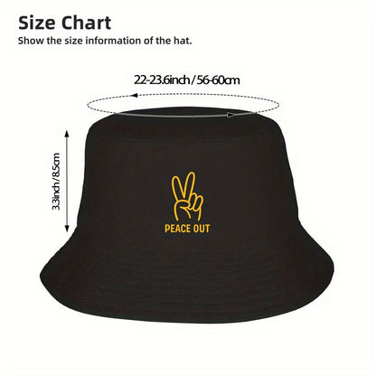 PEACE OUT Printed Outdoor Fisherman Cap