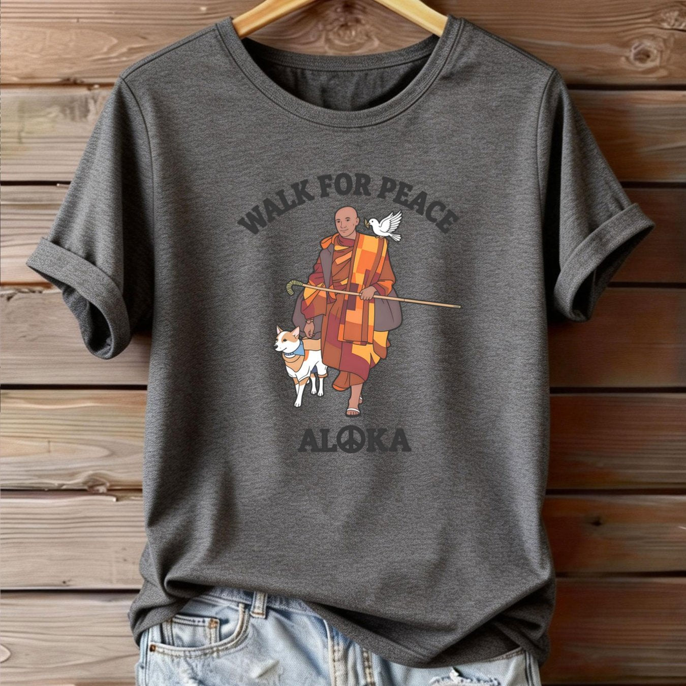 Women’s Plus Size Casual T-Shirt – Monk & Dog Motif