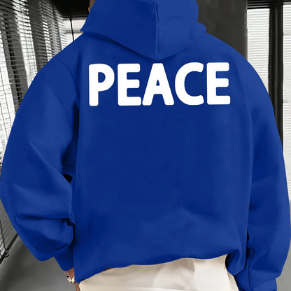 Men’s Casual PEACE Graphic Pullover Hoodie