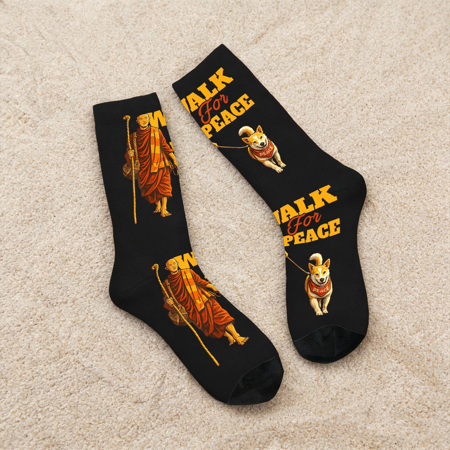 Peace Walking Monks and Aloka Socks
