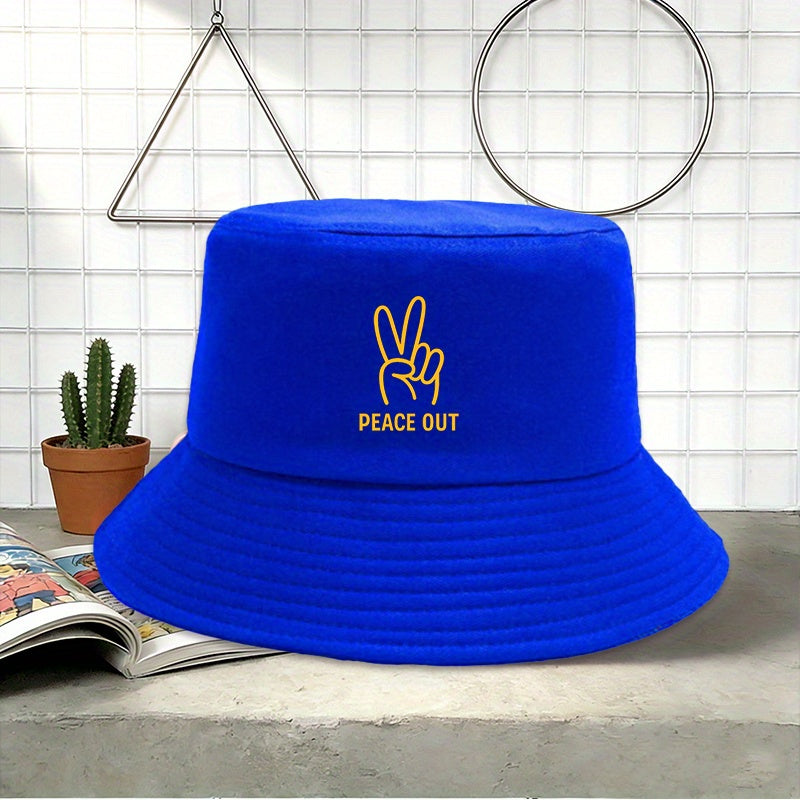 PEACE OUT Printed Outdoor Fisherman Cap