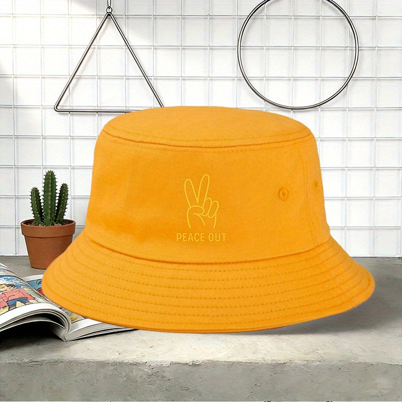 PEACE OUT Printed Outdoor Fisherman Cap