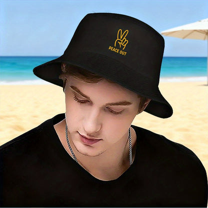 PEACE OUT Printed Outdoor Fisherman Cap
