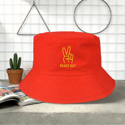 PEACE OUT Printed Outdoor Fisherman Cap
