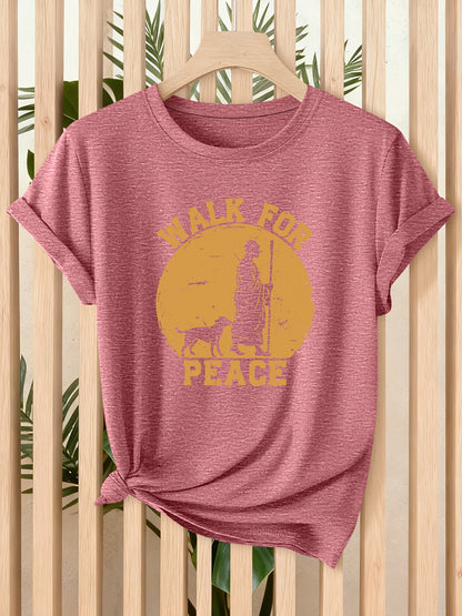 Women’s Vintage “Walk for Peace” Dog Graphic T-Shirt