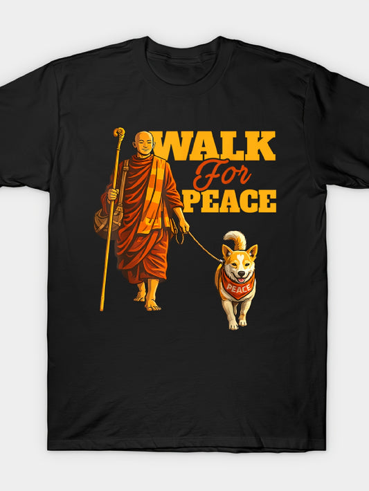 Monks & Aloka Dog Graphic Unisex Casual Tee