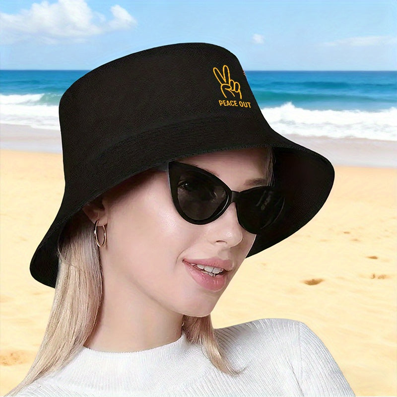 PEACE OUT Printed Outdoor Fisherman Cap