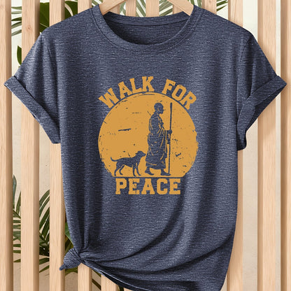 Women’s Vintage “Walk for Peace” Dog Graphic T-Shirt