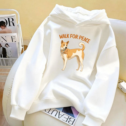 Fashionable Dog Print Women’s Casual Hoodie