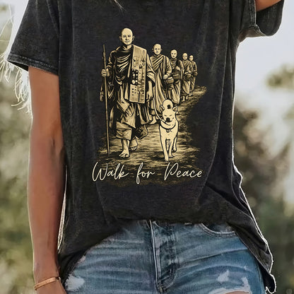 Women’s “Walk for Peace” Casual Short Sleeve T-Shirt