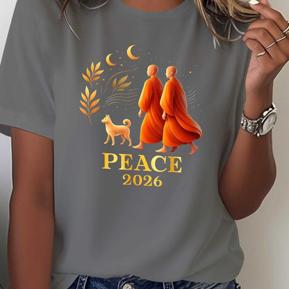 Women’s “Peace” Summer Printed T-Shirt