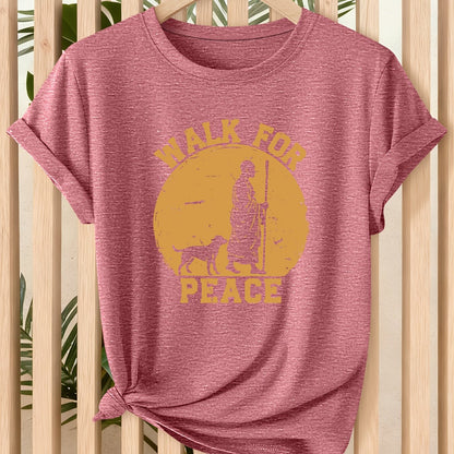 Women’s Vintage “Walk for Peace” Dog Graphic T-Shirt