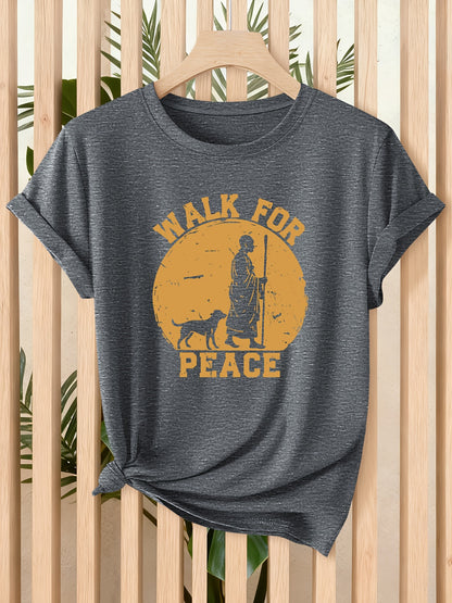 Women’s Vintage “Walk for Peace” Dog Graphic T-Shirt