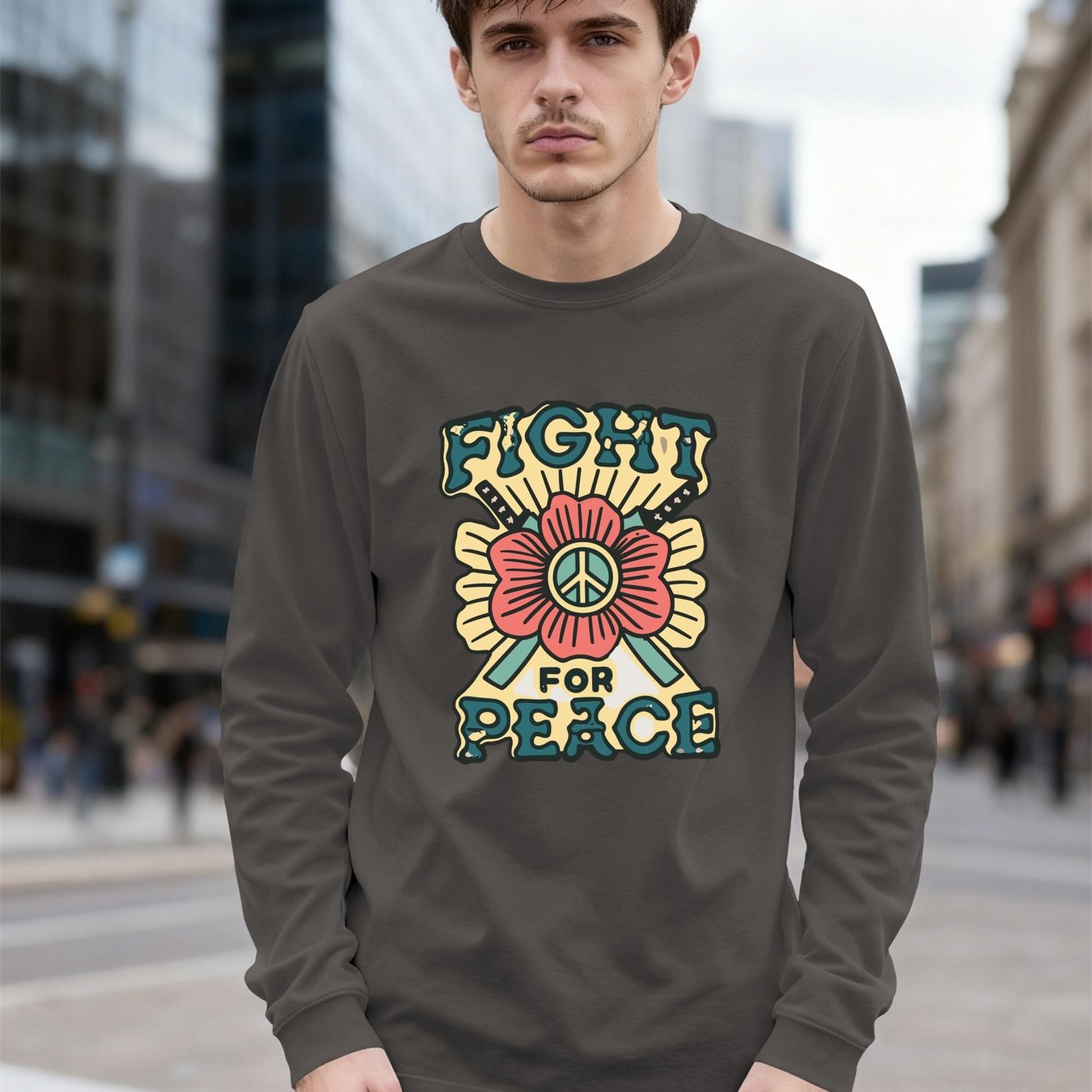 Long Sleeve Men’s Fight for Peace T-Shirt